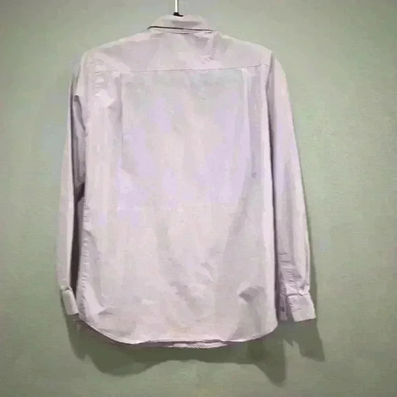 LeBon Marche size 1 purple button down shirt 100% cotton made in France - Picture 6 of 6